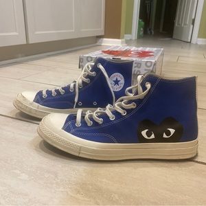 Blue CDG Converse Size 12 Men 14 Women. Worn twice